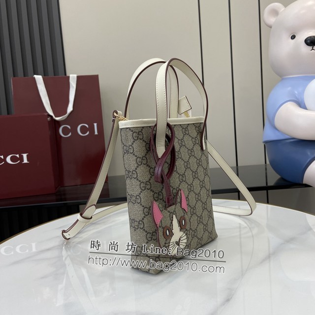 Gucci專櫃古馳最新款飾小紅貓細節GG迷你手提肩包 jh2015型號：831899